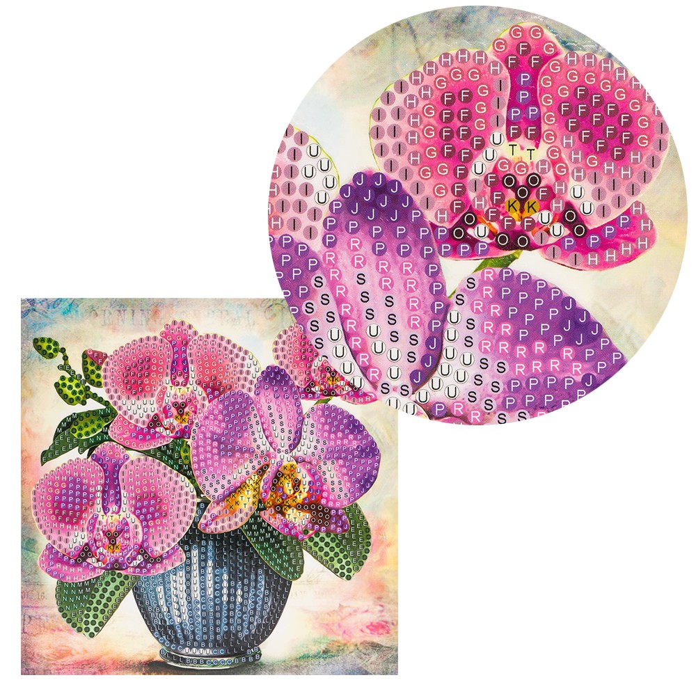 Diamond Painting Gru Karte Strass Orchideen In Vase Cm X Cm