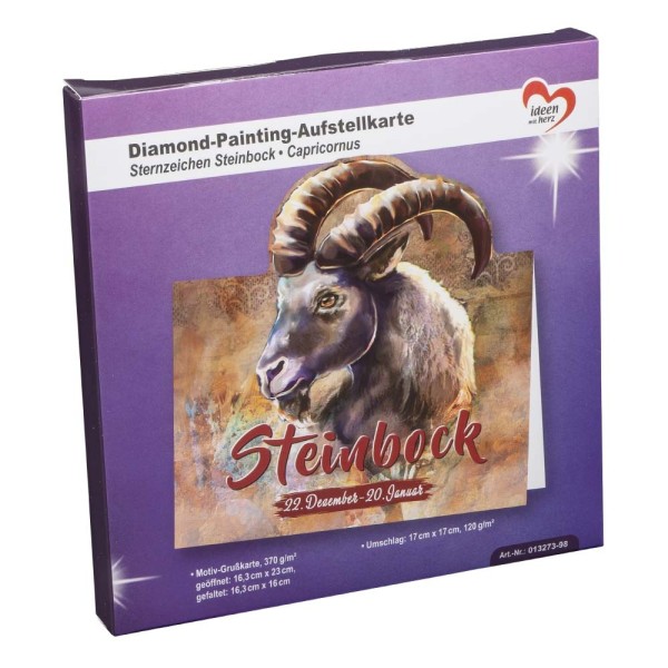 Diamond Painting Aufstellkarte Sternzeichen Steinbock 16 3cm X 16cm