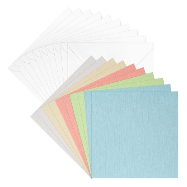 Grußkarten & Umschläge, Textur 6, 16cm x 16cm, 5 Farben, Farbsortierung 1, 20-teilig