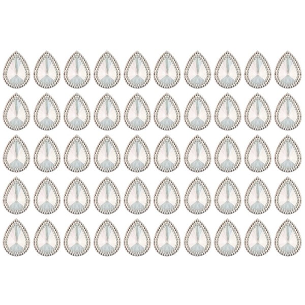 Kristallkunst-Schmucksteine, Tropfen 3, 2,5cm x 1,8cm, klar irisierend, 50 Stück