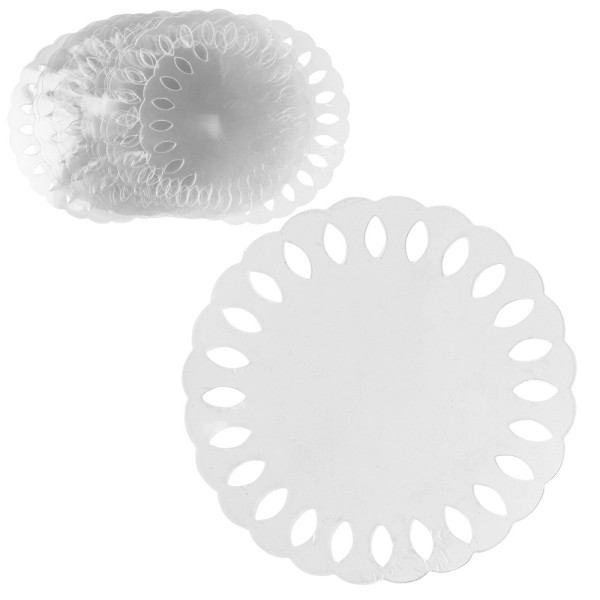 Windradfolien-Scheiben, mit Stanzornamentik, Kreis, Ø 16cm, 500µ, transparent, 20 Stück