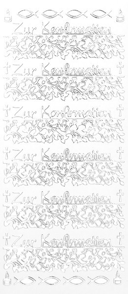 Sticker, Zur Konfirmation, Lackfolie, weiß