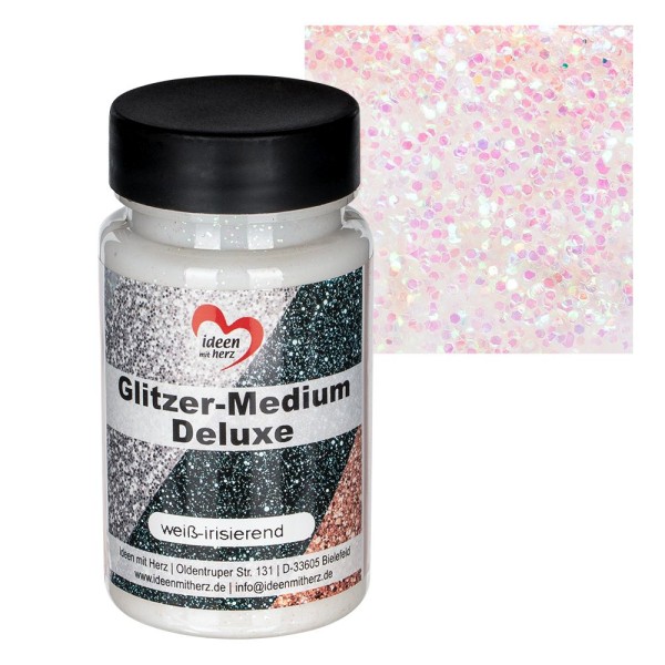 Glitzer-Medium Deluxe, weiß-irisierend, 90ml