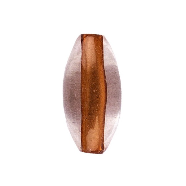 DuoColor-Perlen, oval, 12mm, braun/klar, 20 Stück