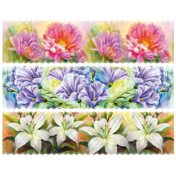 Zauberfolien "malerische Blumen", Schrumpffolien für Ø10cm, 8,5 cm hoch, 6 Stück