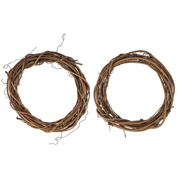 Rattan-Kränze, Ø10cm, 1,5cm stark, braun, 2 Stück
