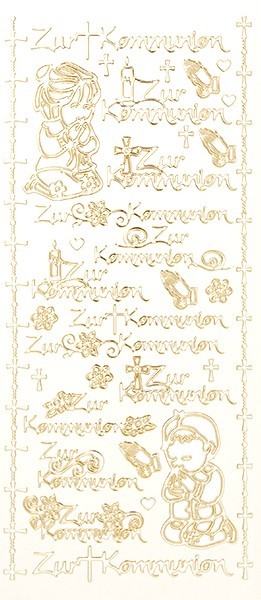 Sticker, Zur Kommunion, Lackfolie, weiß
