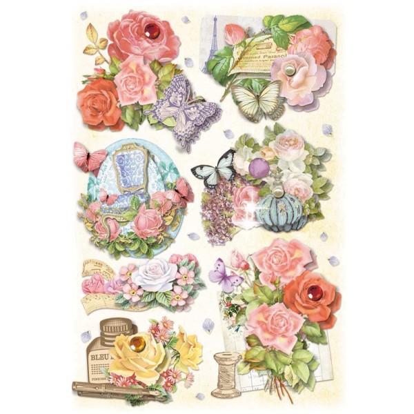 3-D Stickerbogen, Fashion-Blumen 3, 12,7 x 18,8 cm