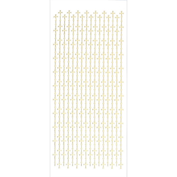 Sticker, Bordüre, Kreuze, Spiegelfolie gold