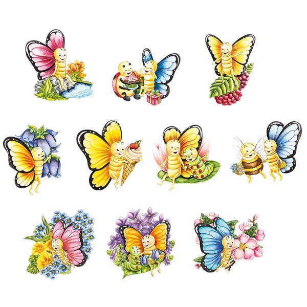 3-D Motive, Schmetterling "Julia", 7,5-10,5cm, 10 Motive