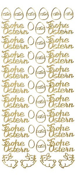 Sticker Frohe Ostern, Perlmuttfolie, gold