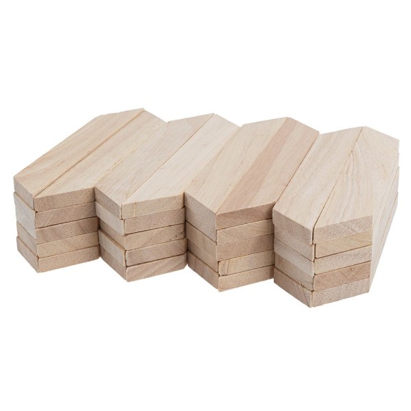 Bastelklötzchen, mit Gehrungsschnitt 2, 16cm x 2,3cm x 0,8cm, glatt geschliffen, 40 Stück