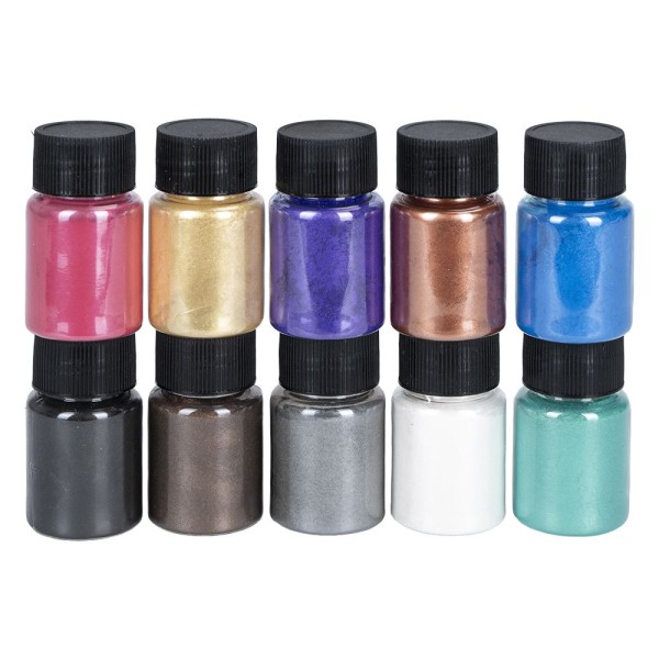 Mica-Pulver, Pigmente mit Perlmutt-Effekt, je 10g, 10 Stück