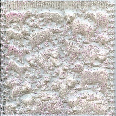 Wachsornament-Platte Eisbären, ca. 16 x 16 cm