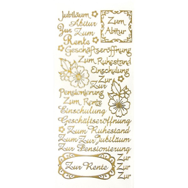 Sticker, Schriften, "Jubiläum", uvm., Spiegelfolie, gold