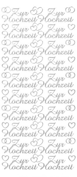 Sticker, Schrift, Zur Hochzeit, silber