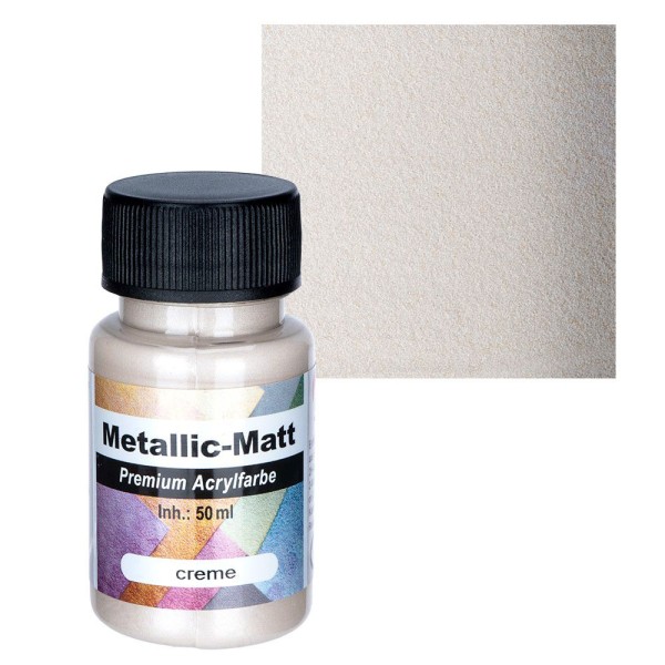 Metallic-Matt, Premium Acrylfarbe, creme, 50ml