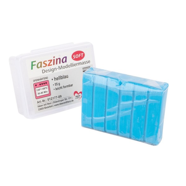 Faszina Soft, Design-Modelliermasse, hellblau, 55g, leicht formbar, ofenhärtend