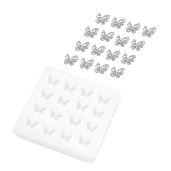 Silikonform, Schmetterlinge 3, 5,6cm x 0,5cm x 5,6cm, 16 Schmetterlinge