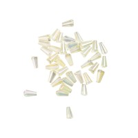Perlen, Kegel, 3mm x 6mm, klar, irisierend, 40 Stück