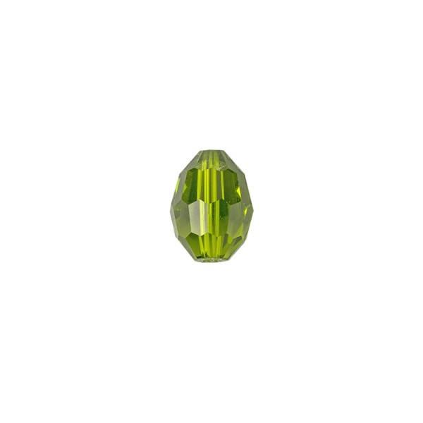 Perlen, Ovale, facettiert, 0,8cm x 1,1cm, olivgrün, 20 Stück