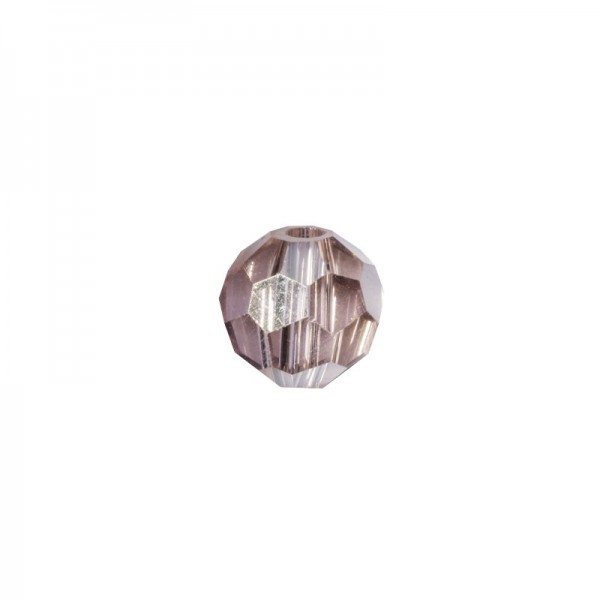 Glas-Perlen, transparent, Ø6 mm, 20 Stück, rosenquarz-irisierend