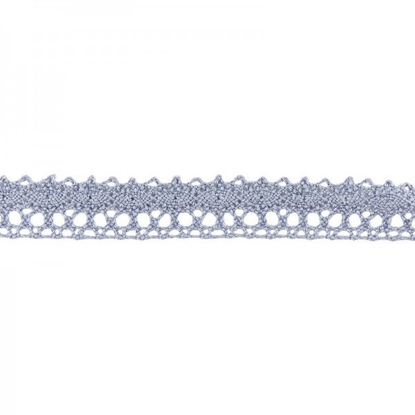 Häkelspitze Design 5, 1,7cm breit, 2m lang, blaugrau