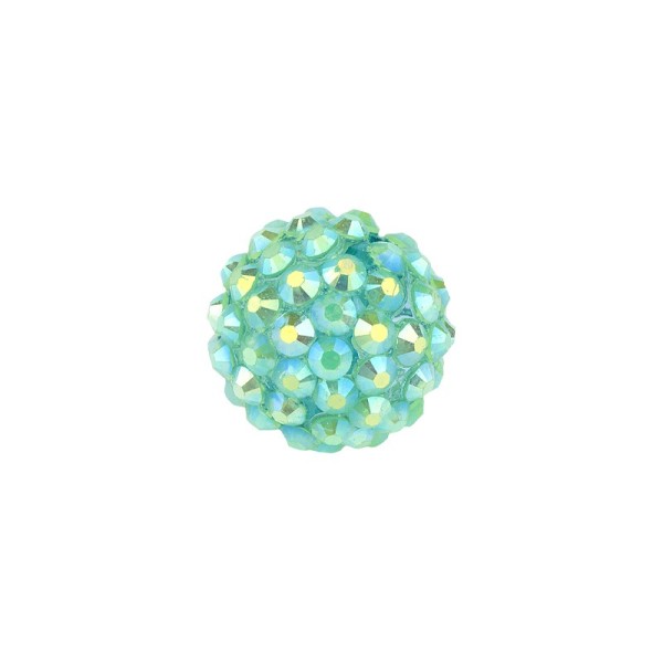 Kristall-Perlen, Ø10 mm, 10 Stück, türkis-irisierend