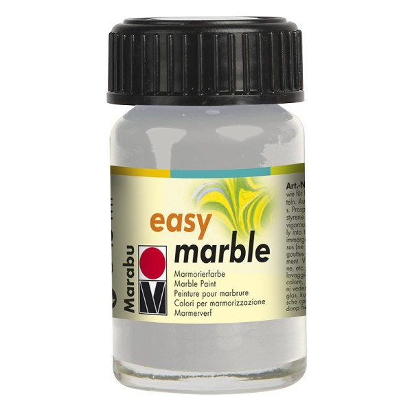 Marmorierfarbe, Marabu easy marble, 15 ml, silber