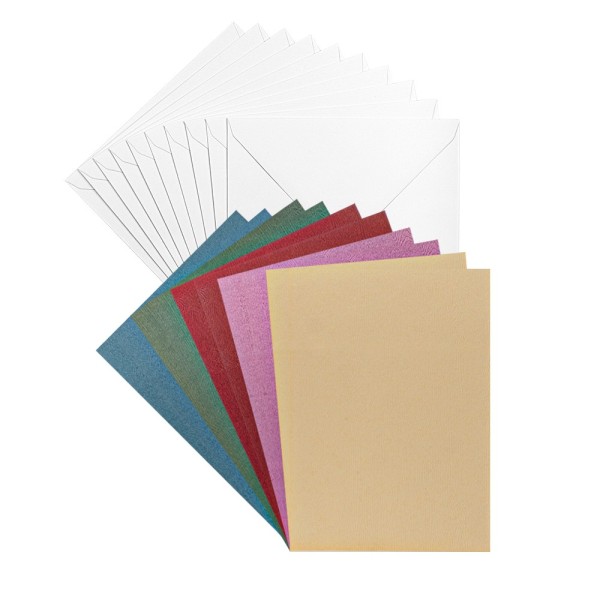 Grußkarten & Umschläge, Holz-Textur, 11,5cm x 16,5cm, 5 Farben, Farbsortierung 1, 20-teilig