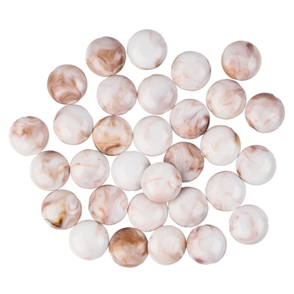 Perlen, Scheiben, marmoriert, Ø 1,5cm, Jaspis-Optik, natur/braun, 30 Stück