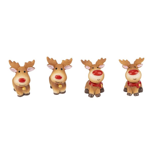 Deko-Figuren, Rentiere, 2 verschiedene Designs, 4 Stück