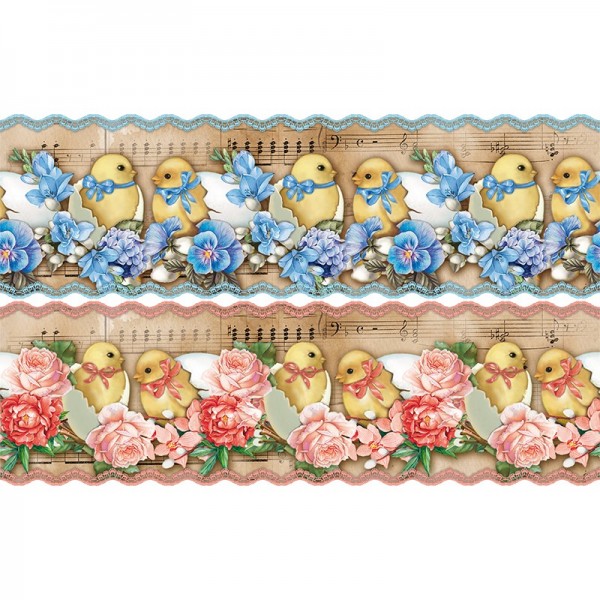 Zauberfolien "Nostalgie-Küken 2", Schrumpffolien für Eier mit 18cm x 14cm, 13cm hoch, 4 Stück