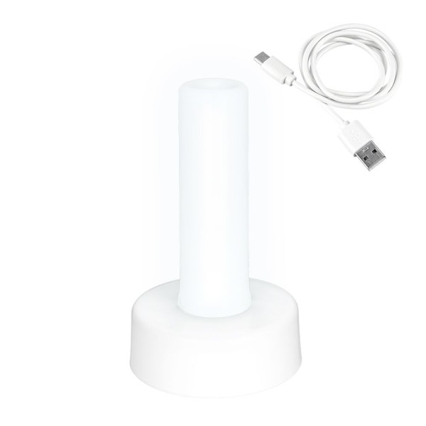 LED-Säule, weißes Licht, 13cm hoch, wiederaufladbar, Timer-Funktion