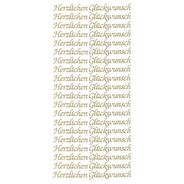Sticker, Schrift, Herzlichen Glückwunsch, Spiegelfolie, gold