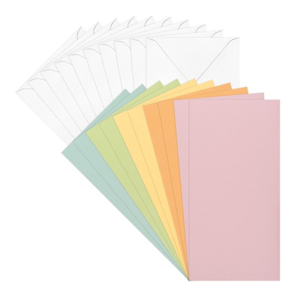 Perlmutt-Grußkarten, Glitzer-Effekt, 10,5cm x 21cm, 5 Farben, inkl. Umschläge, 10 Stück