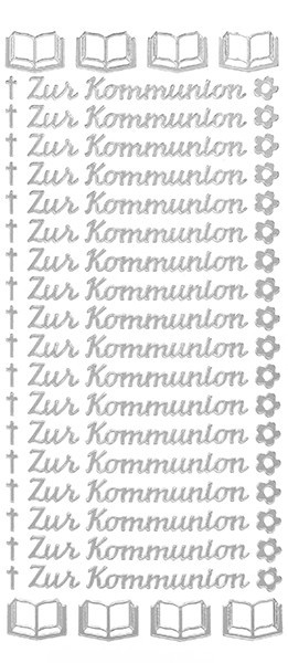 Sticker, Schrift, Zur Kommunion, silber
