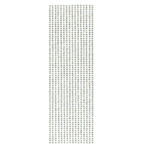Schmuckstein-Bordüren, selbstklebend, facettiert, irisierend, Ø4mm, 29cm, 16 Stück, türkis