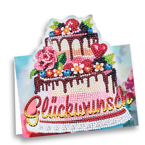 Diamond-Painting-Aufstellkarte, Glückwunsch, 16,3cm x 16cm, inkl. Umschlag & Werkzeug