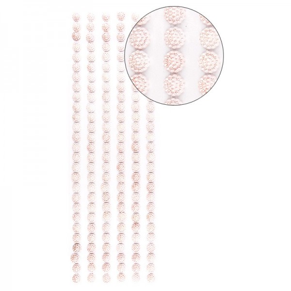 Halbperlen-Bordüren, Perlenblüte, 10cm x 30cm, selbstklebend, lachs