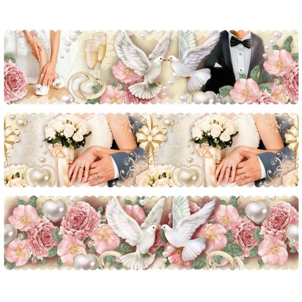 Zauberfolien "Hochzeit", Schrumpffolien für Ø10cm, 8,5 cm hoch, 6 Stück