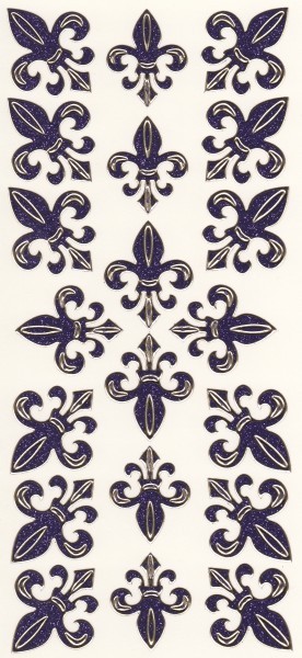 Microglitter-Sticker, Französische Lilie, violett