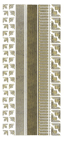 Sticker, Linien und Eck-Ornamente, gold