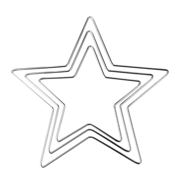 Metallringe in Sternform, 3mm stark, versch. Größen, silber, 3 Stück