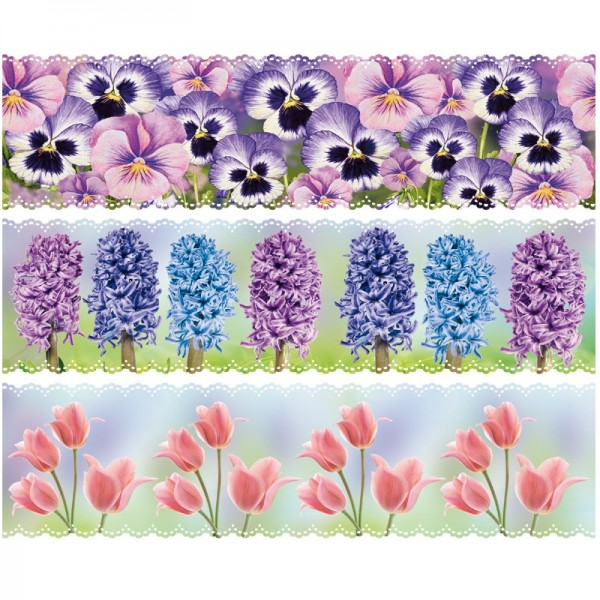 Zauberfolien "Frühjahrs-Blüten", Schrumpffolien für Ø10cm, 9 cm hoch, 6 Stück