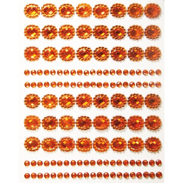 Ornament-Glitzerstein-Bordüren, selbstklebend, Design 2, orange