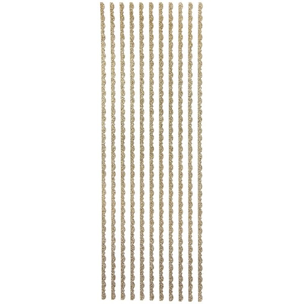 Glitzer-Bordüren "Lilia", Sticker-Linien, 30cm lang, 4mm breit, gold