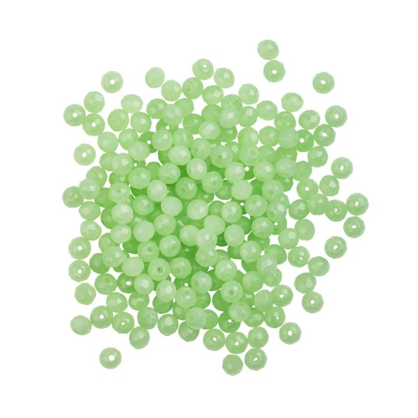 Perlen, rund, Ø 3mm, facettiert, zweifarbig, gefrostet, hellgrün, 200 Stück