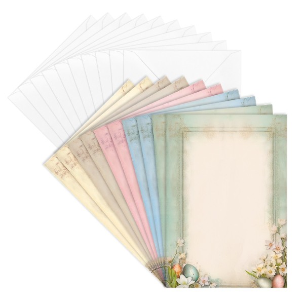 Motiv-Grußkarten & Umschläge, Vintage-Ostern 2, 2x 5 Designs, 11,5cm x 16,5cm, 20-teilig