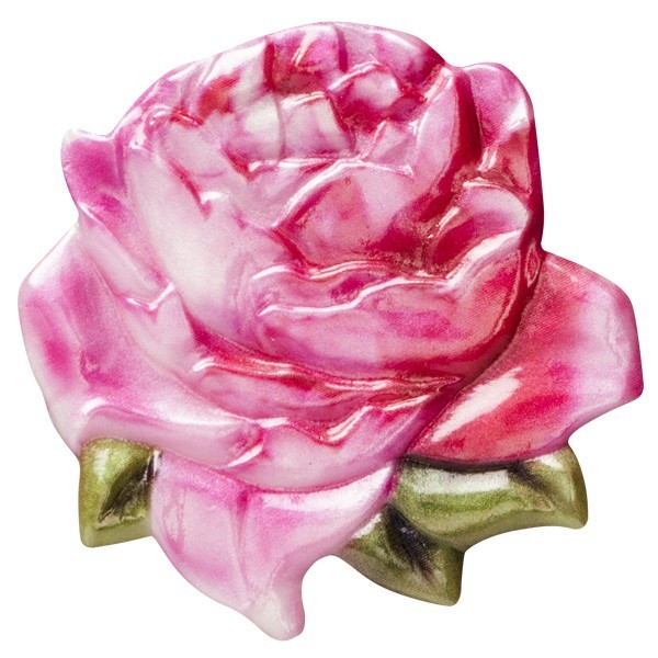 Wachsornament Elite-Rosen 9, farbig, geprägt, 7cm